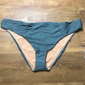 J. Crew Ribbed High-Rise Cheeky Bikini Bottom Size 2X Green BE808 NWT